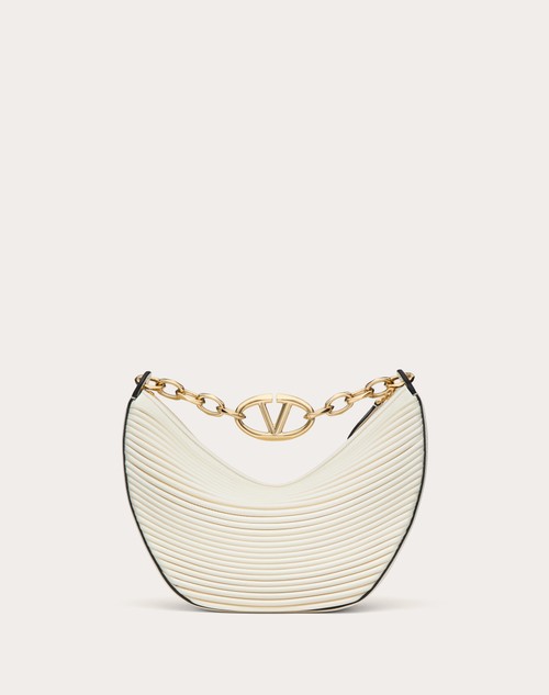 Red Valentino HOBO PICCOLA VLOGO MOON BAG IN NAPPA LAVORATA CON CATENA