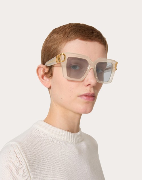 Red Valentino I - OCCHIALE DA SOLE SQUADRATO IN ACETATO CON VLOGO