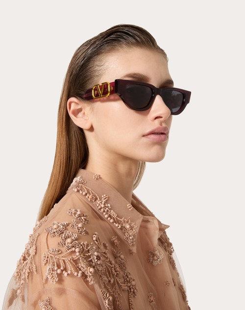 Red Valentino II - OCCHIALE DA SOLE CAT-EYE IN ACETATO CON VLOGO