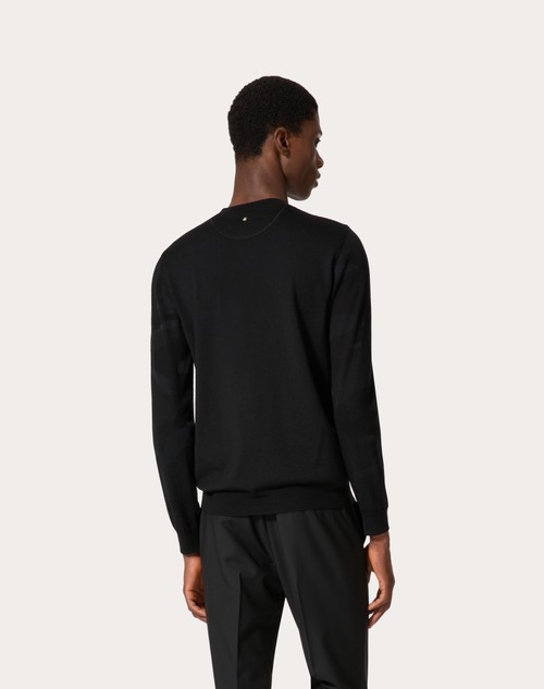 Red Valentino MAGLIONE GIROCOLLO IN LANA CON MOTIVO CAMOUNOIR