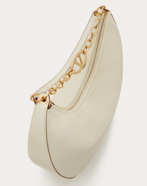 Red Valentino MAXI HOBO VLOGO MOON BAG IN NAPPA CON CATENA