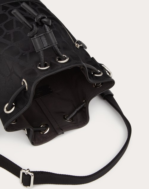 Red Valentino MINI BORSA A SECCHIELLO BLACK ICONOGRAPHE IN NYLON