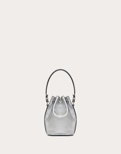 Red Valentino MINI BORSA A SECCHIELLO VLOGO SIGNATURE IN NAPPA METALLIZZATA