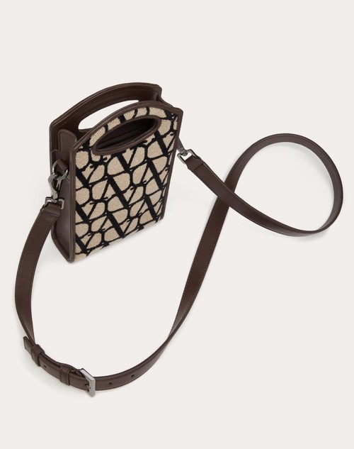 Red Valentino MINI CROSS BODY BAG TOILE ICONOGRAPHE CON DETTAGLI IN PELLE