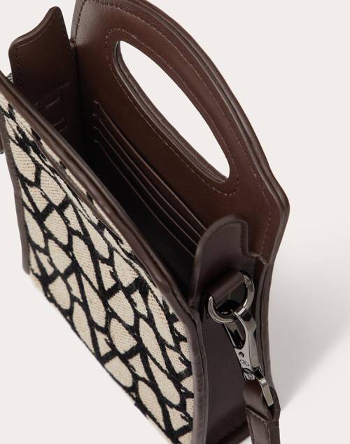 Red Valentino MINI CROSS BODY BAG TOILE ICONOGRAPHE CON DETTAGLI IN PELLE