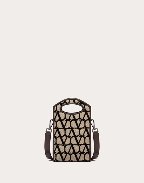 Red Valentino MINI CROSS BODY BAG TOILE ICONOGRAPHE CON DETTAGLI IN PELLE