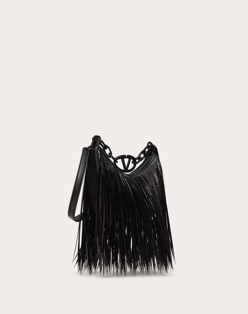 Red Valentino MINI HOBO VLOGO MOON BAG CON FRANGE DI PAILLETTES