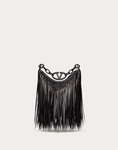 Red Valentino MINI HOBO VLOGO MOON BAG CON FRANGE DI PAILLETTES