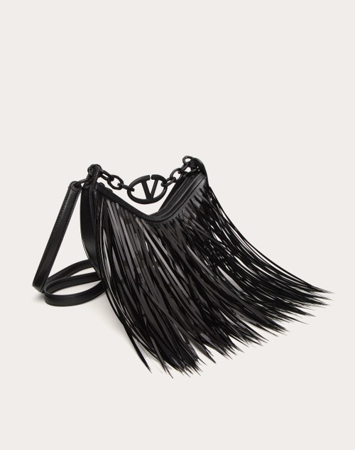 Red Valentino MINI HOBO VLOGO MOON BAG CON FRANGE DI PAILLETTES