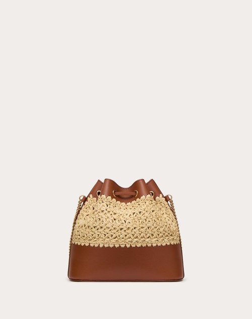 Red Valentino MINI SECCHIELLO CON CATENA VLOGO SIGNATURE IN RAFIA