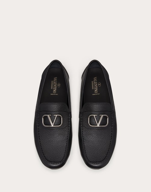 Red Valentino MOCASSINO DRIVER VLOGO SIGNATURE IN VITELLO GRANATO