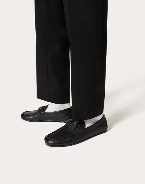 Red Valentino MOCASSINO DRIVER VLOGO SIGNATURE IN VITELLO GRANATO