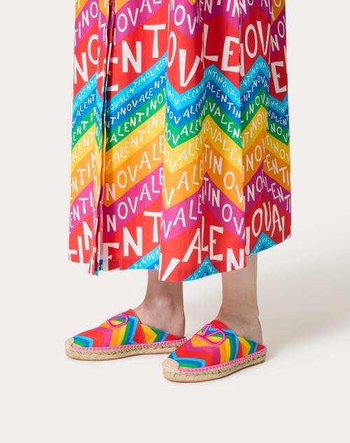 Red Valentino MULE VALENTINO GARAVANI ESCAPE IN CANVAS CON STAMPA CHEVRON24 25MM