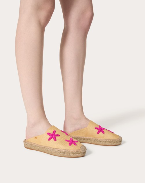 Red Valentino MULE VALENTINO GARAVANI ESCAPE IN RAFIA CON RICAMO STARFISH 25MM