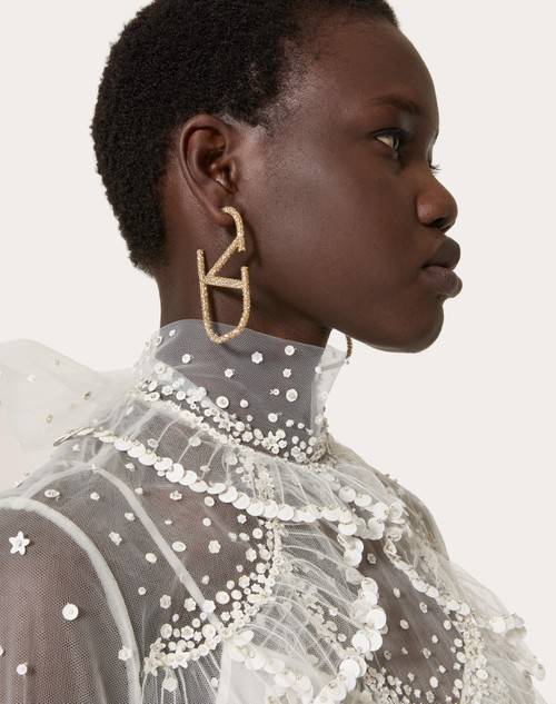 Red Valentino ORECCHINI VLOGO SIGNATURE IN METALLO E CRISTALLI SWAROVSKI®