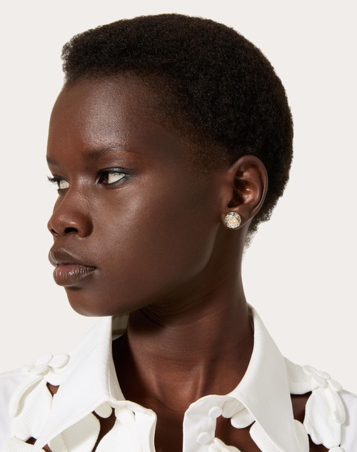 Red Valentino ORECCHINI VLOGO THE BOLD EDITION IN METALLO E CRISTALLI