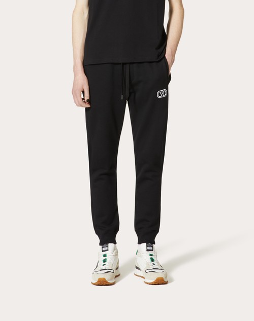 Red Valentino PANTALONE DA JOGGING IN COTONE TECNICO CON PATCH VLOGO SIGNATURE