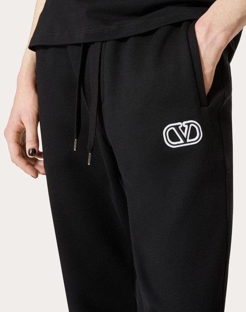 Red Valentino PANTALONE DA JOGGING IN COTONE TECNICO CON PATCH VLOGO SIGNATURE