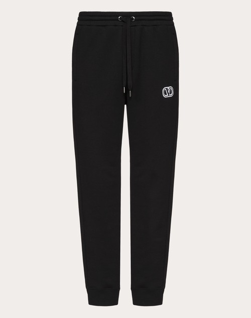 Red Valentino PANTALONE DA JOGGING IN COTONE TECNICO CON PATCH VLOGO SIGNATURE