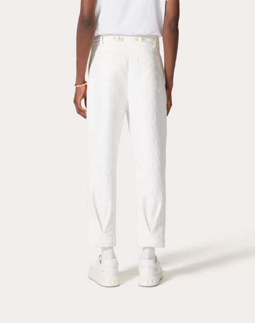 Red Valentino PANTALONE IN CANVAS DI COTONE CON MOTIVO TOILE ICONOGRAPHE