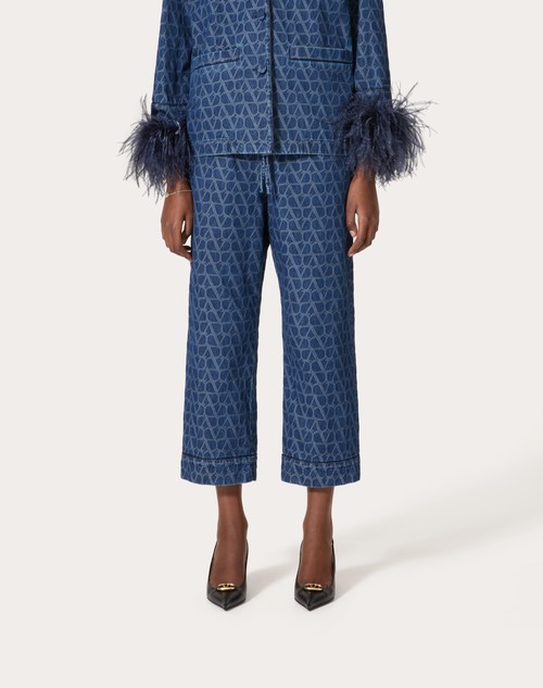 Red Valentino PANTALONI IN DENIM TOILE ICONOGRAPHE MEDIUM BLUE