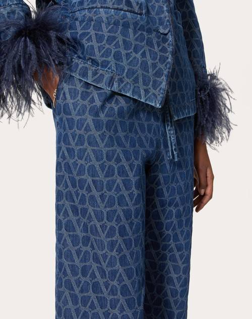 Red Valentino PANTALONI IN DENIM TOILE ICONOGRAPHE MEDIUM BLUE