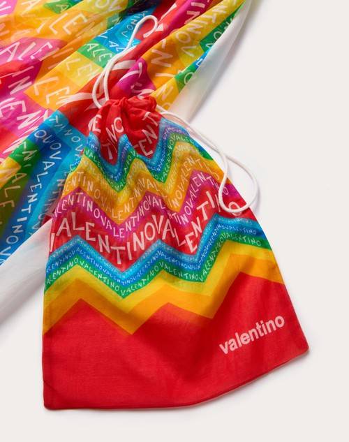 Red Valentino PAREO CON POCHON ESCAPE IN COTONE E SETA