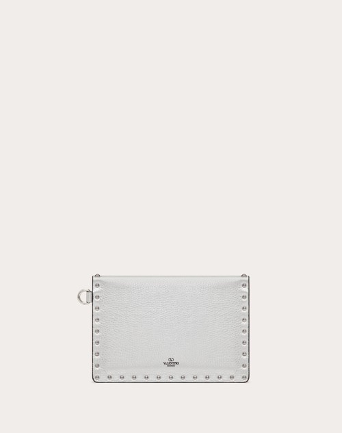 Red Valentino POCHETTE ROCKSTUD IN VITELLO GRANATO METALLIZZATO