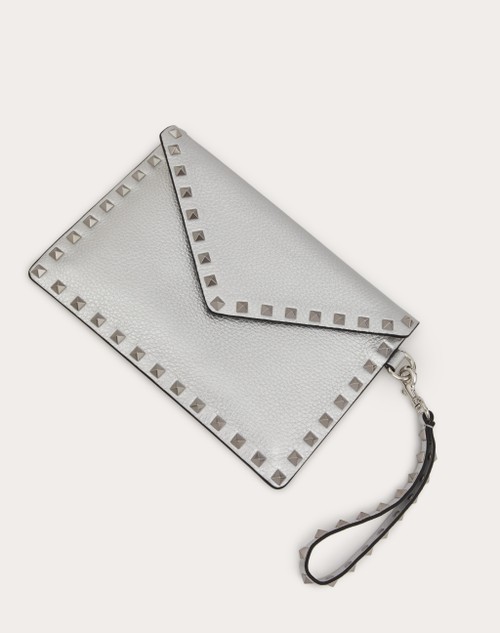 Red Valentino POCHETTE ROCKSTUD IN VITELLO GRANATO METALLIZZATO