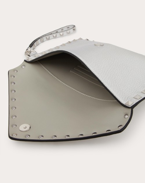Red Valentino POCHETTE ROCKSTUD IN VITELLO GRANATO METALLIZZATO
