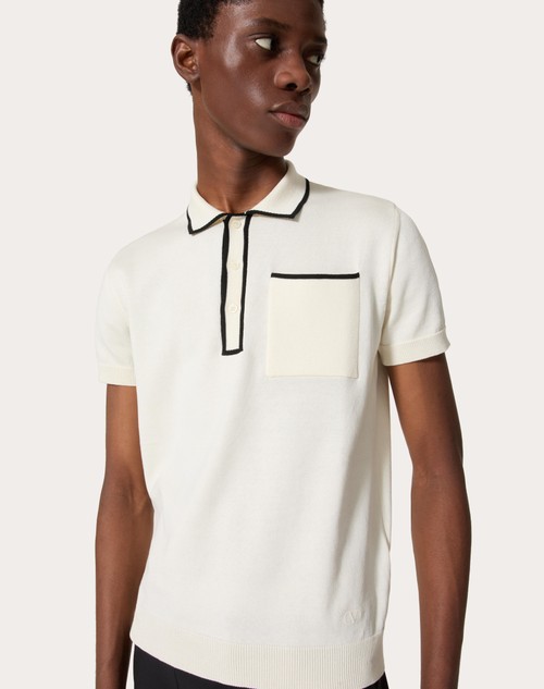 Red Valentino POLO IN COTONE CON RICAMO VLOGO SIGNATURE
