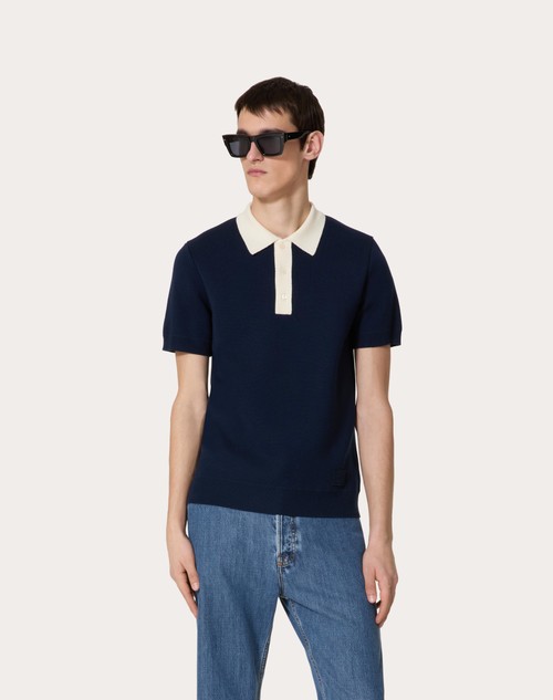Red Valentino POLO IN LANA CON RICAMO VLOGO SIGNATURE