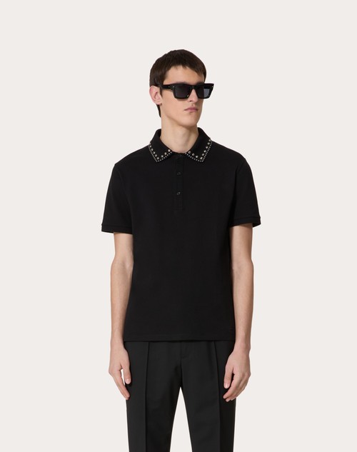 Red Valentino POLO IN PIQUET DI COTONE CON CABOCHONS