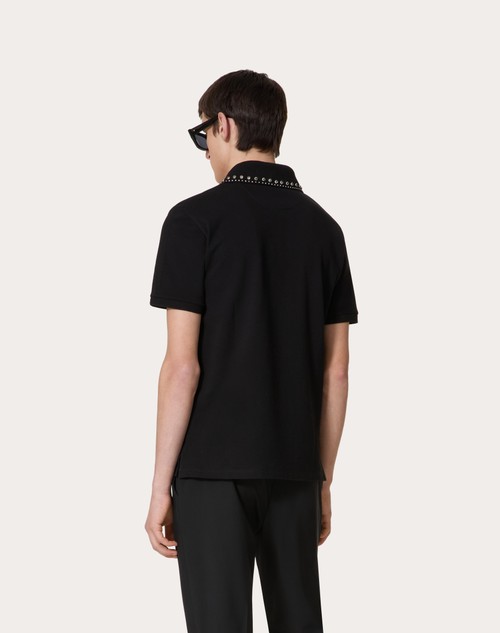 Red Valentino POLO IN PIQUET DI COTONE CON CABOCHONS