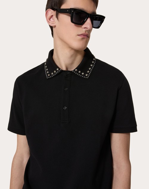 Red Valentino POLO IN PIQUET DI COTONE CON CABOCHONS