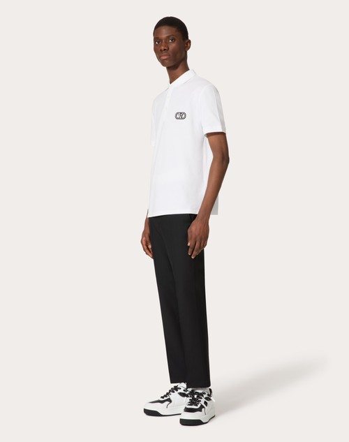 Red Valentino POLO IN PIQUET DI COTONE CON PATCH VLOGO SIGNATURE
