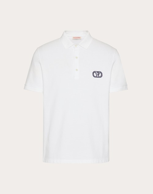 Red Valentino POLO IN PIQUET DI COTONE CON PATCH VLOGO SIGNATURE