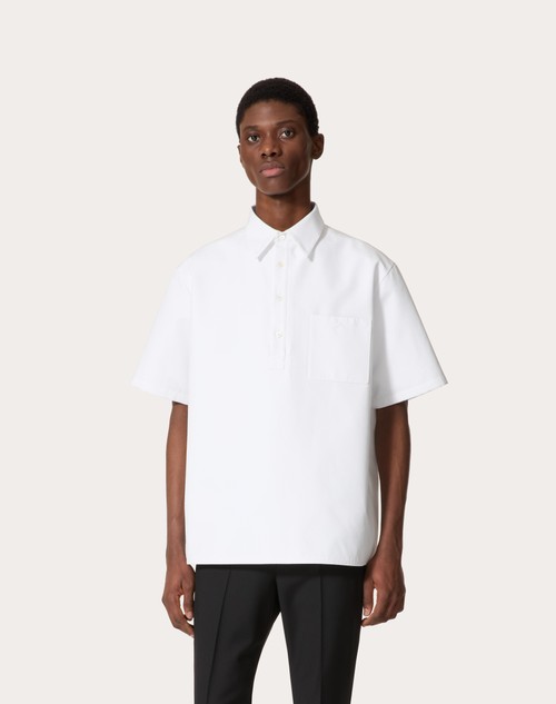 Red Valentino POLO IN POPELINE DI COTONE ACCOPPIATA CON COTONE