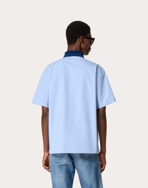 Red Valentino POLO IN POPELINE DI COTONE CON RICAMO VALENTINO