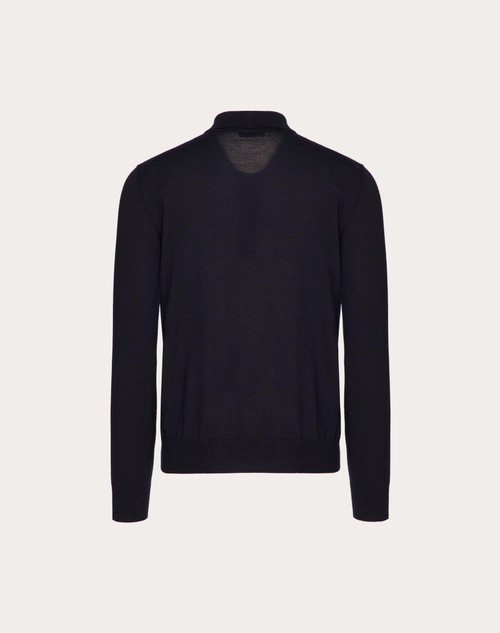 Red Valentino POLO MANICA LUNGA IN CASHMERE E SETA CON RICAMO VLOGO SIGNATURE