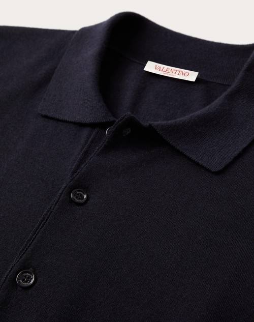 Red Valentino POLO MANICA LUNGA IN CASHMERE E SETA CON RICAMO VLOGO SIGNATURE