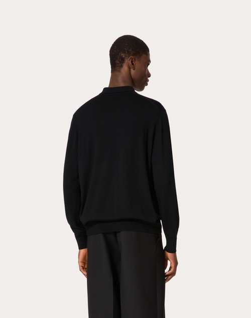 Red Valentino POLO MANICA LUNGA IN LANA CON RICAMO VLOGO SIGNATURE