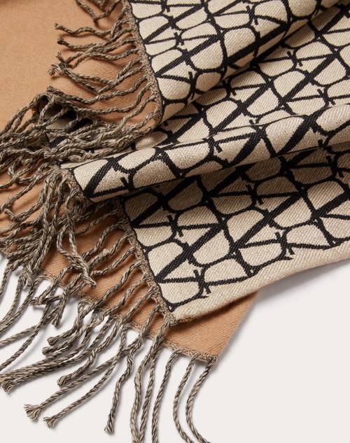 Red Valentino PONCHO DOUBLE TOILE ICONOGRAPHE IN LANA, SETA E CASHMERE