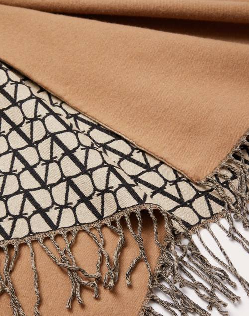 Red Valentino PONCHO DOUBLE TOILE ICONOGRAPHE IN LANA, SETA E CASHMERE