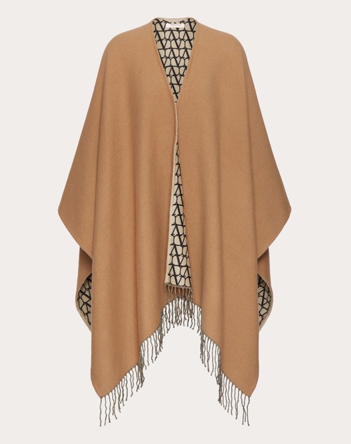 Red Valentino PONCHO DOUBLE TOILE ICONOGRAPHE IN LANA, SETA E CASHMERE