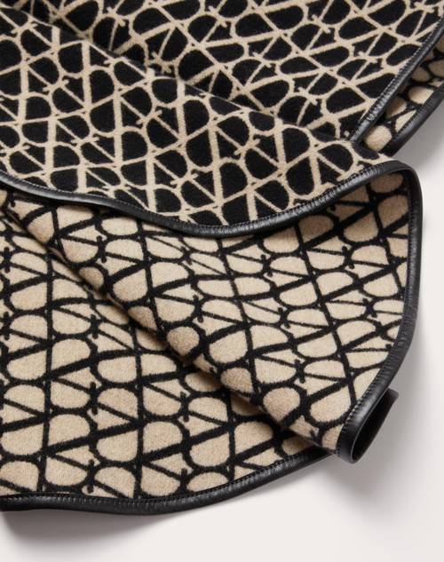 Red Valentino PONCHO TOILE ICONOGRAPHE IN LANA, CASHMERE E PELLE