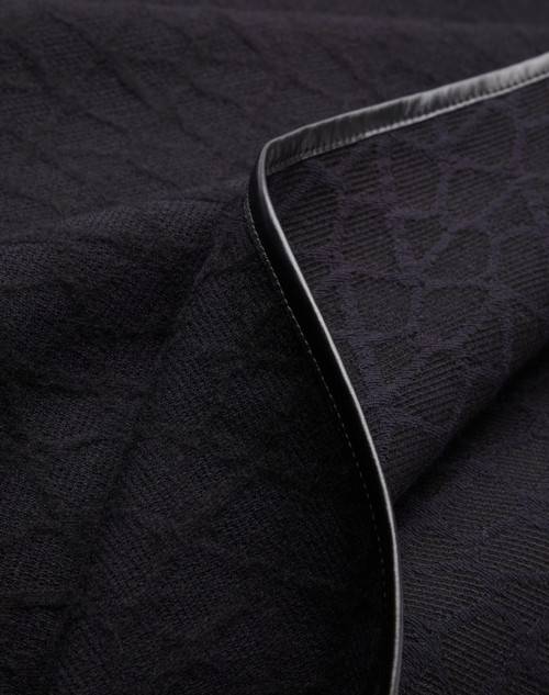 Red Valentino PONCHO TOILE ICONOGRAPHE IN LANA CON PROFILI IN PELLE