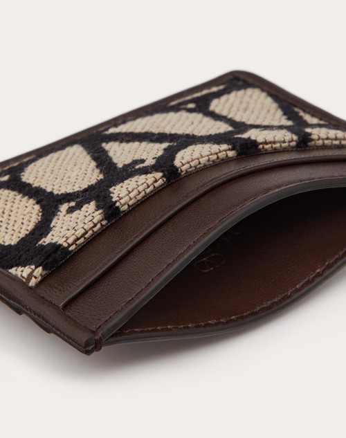 Red Valentino PORTACARTE TOILE ICONOGRAPHE CON DETTAGLI IN PELLE