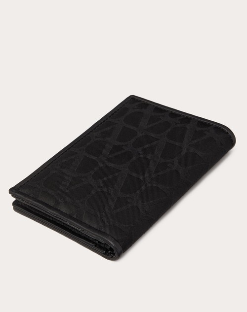 Red Valentino PORTACARTE TOILE ICONOGRAPHE IN TESSUTO TECNICO CON DETTAGLI IN PELLE