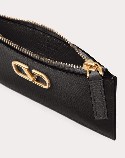 Red Valentino PORTACARTE VLOGO SIGNATURE IN VITELLO GRANATO